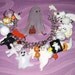 Halloween Charm Bracelet Ghost Bracelet Ghost Jewelry Loaded w/Eclectic Beads & Charms Spooky Cute Ghosts Fun Chunky Statement Piece OOAK