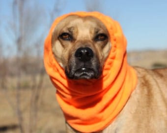 Polar Fleece Snood for Medium Dog - HUNTER ORANGE - Snood for Dog
