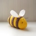 Yellow Bumble Bee Stuffed Animal Handmade Plush Toy