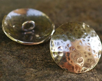 Hammered Button Clasp in Sterling Silver