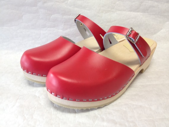 Red Dalanna sandal clog low heel
