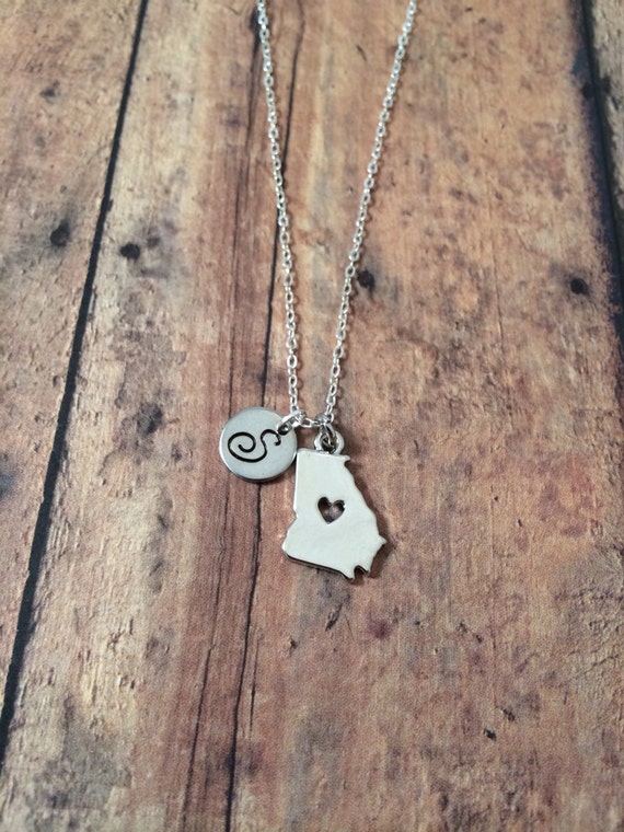 initial necklace state necklace jewelry