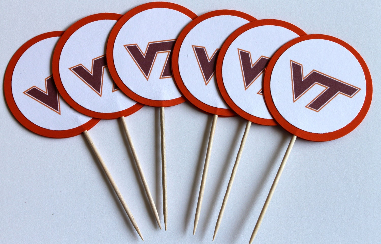 VIRGINIA TECH HOKIES Cupcake Topper food picks by TheVAPaperTrail
