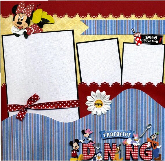 Character Dining Premade Disney Scrapbook Page