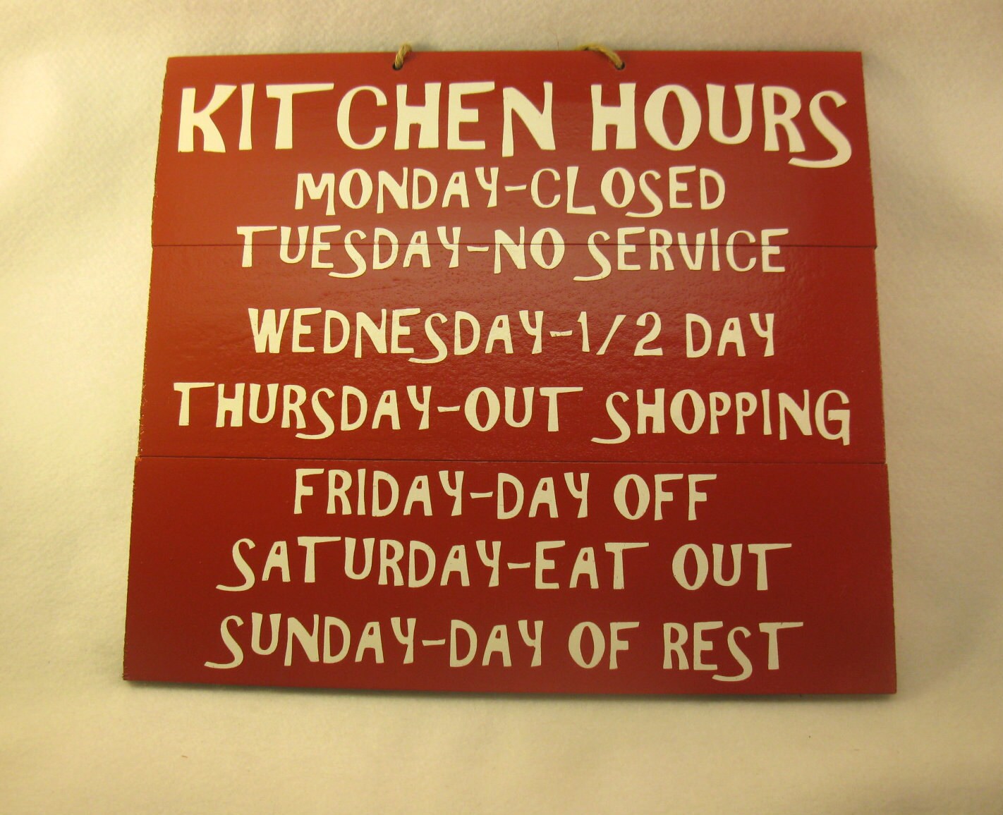 Kitchen Hours funny pallet style wooden sign