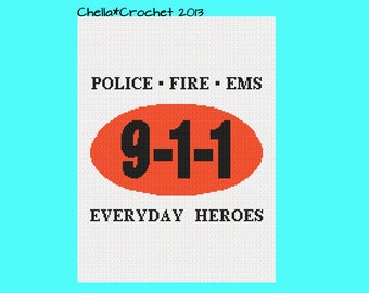 INSTANT Download Chella Crochet 911 Police E.M.S. E.M.T. Fire Fighter Heroes Crochet Cross Stitch Knit Pattern Graph .pdf