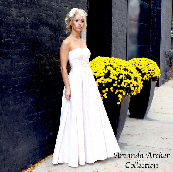 Ivory Eyelet  Wedding  Gown  by AmandaArcher on Etsy