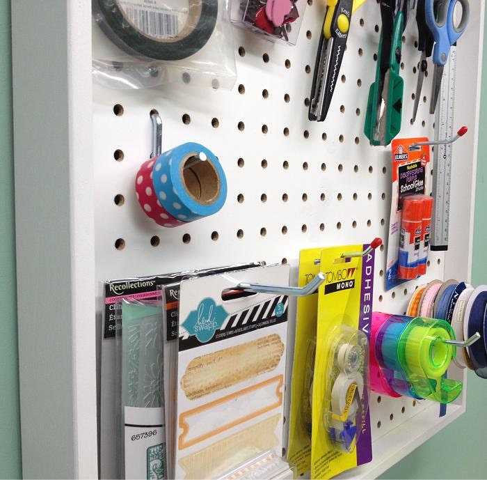 Pegboard Wall Storage Organizer for Craft Tools by organizemore