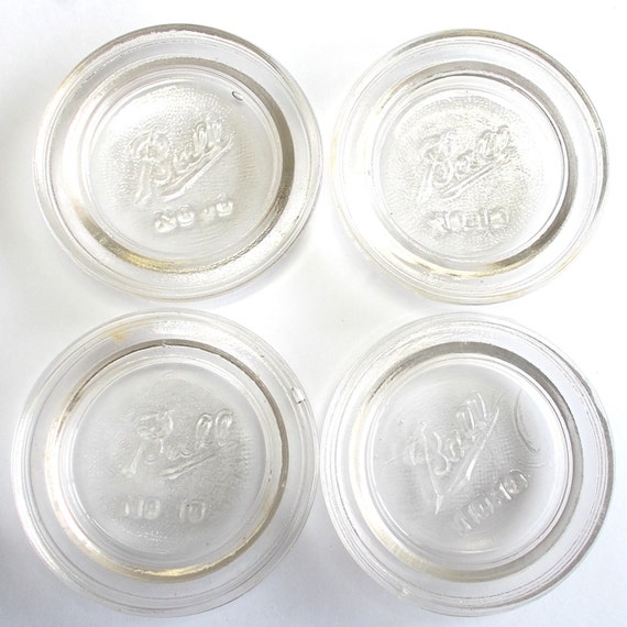 Canning Jar Lid Liner . Set of 4 Vintage Glass Canning Jar