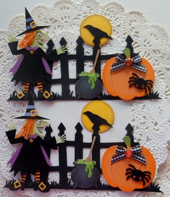 Halloween Paper EmbellishmentsSet Of 2Witch by sarasscrappin