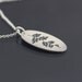 Oval Vine Branch Necklace - etched sterling silver pendant