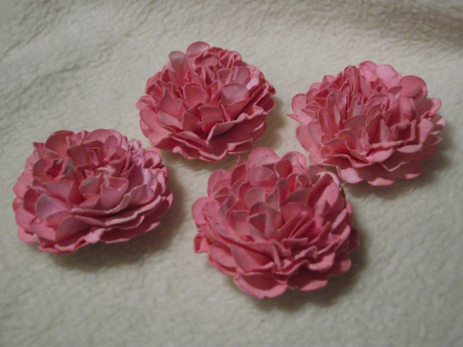 Handmade Paper Flowers...4 Piece Set of Very Sweet and Lovely Blush