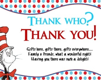 Dr. Seuss Thank You Card Thank You Birthday Cards Chalkboard
