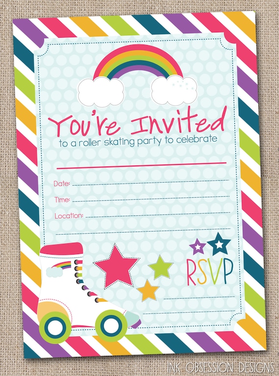 Roller Skating Birthday Invitations Free Printable 6