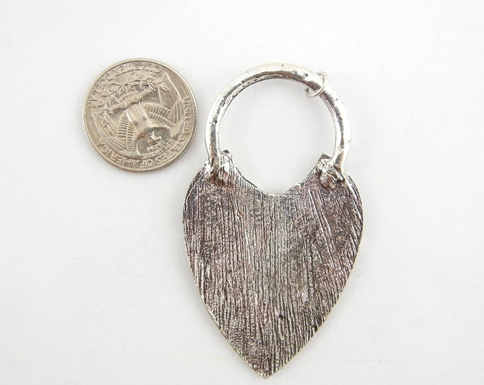 Antique Silver-tone Owl Lock Shaped Pendant