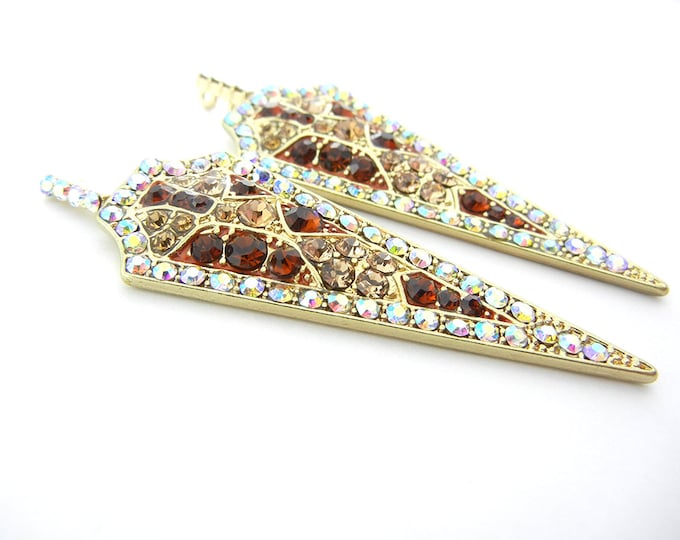 Pair of Rhinestone Arrow Shaped Drop Charms