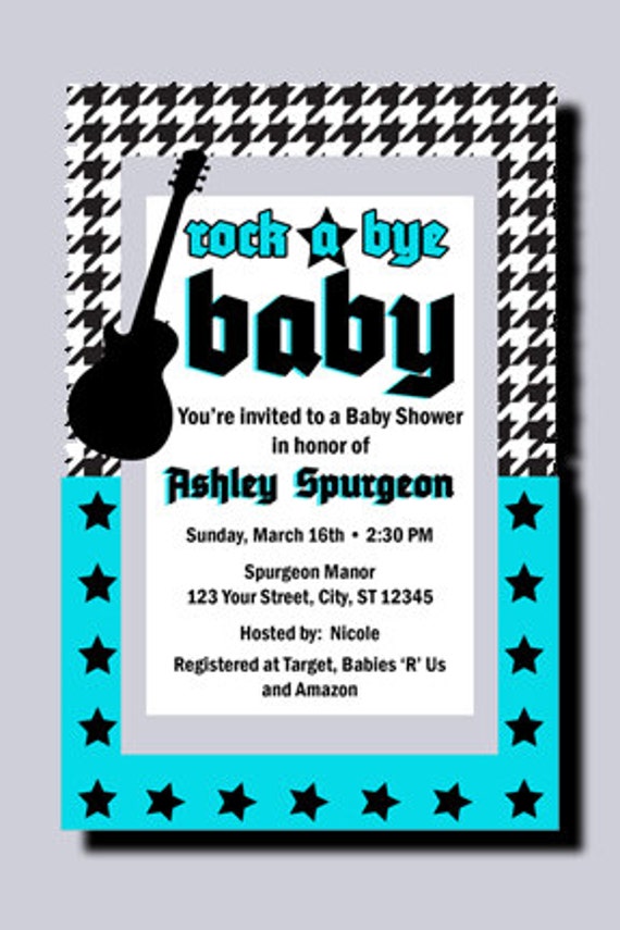 Rock Baby Shower Invitations 6