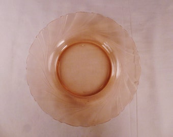 Mid Century VERECO France Pink Glass Plate app 9 1/8 diam great condition