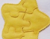 Christmas in July Sale Yellow star Felt Puzzle game Perfect for party favors, school treats busy bags or quiet books Il_170x135