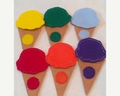 Christmas in July Sale Felt learn yoru colors ice cream cone game- educational game learning toy- color matching game Il_170x135