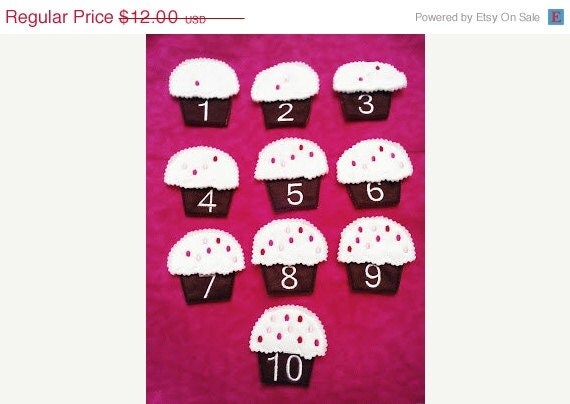 EASTER SALE Cupcake puzzle number counting Memory game made with felt Il_570xn