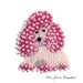 Pale Pink Delica Beaded TOY POODLE keepsake pin pendant (Ready to ship)
