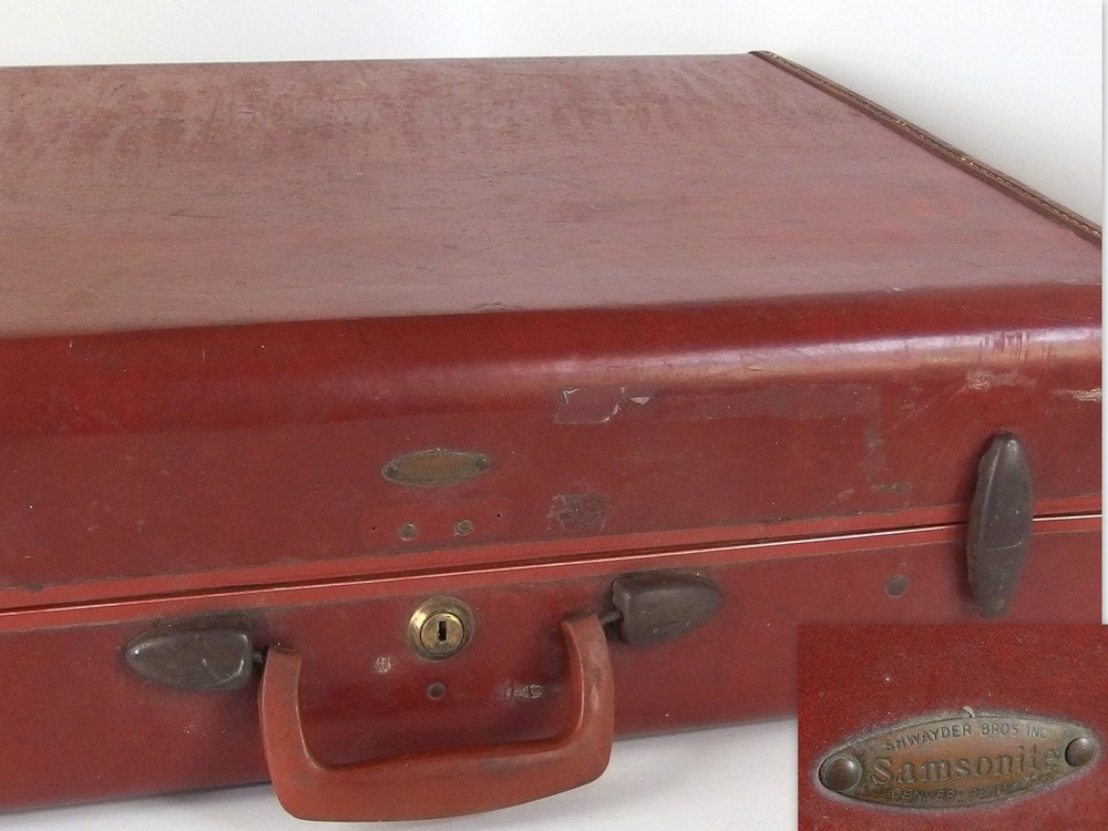 Vintage Large Brown Samsonite Hard Sided Suitcase Luggage