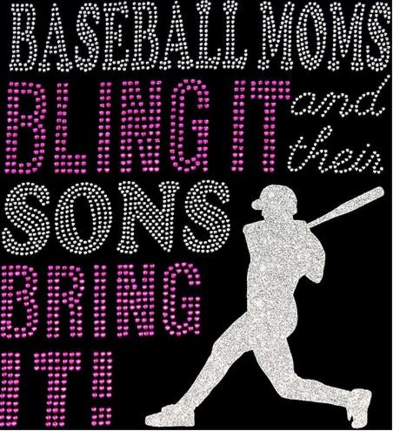 Rhinestone Baseball Mom TShirt Bling Shirt Sports High