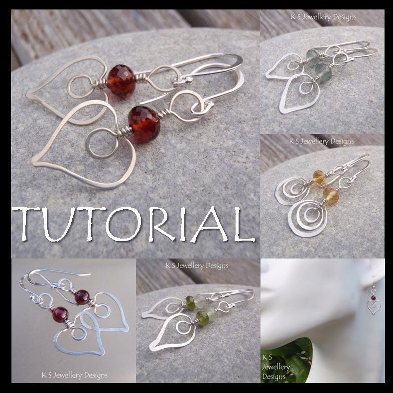 Wire Jewelry Tutorial HAMMERED HEARTS Earrings Step by