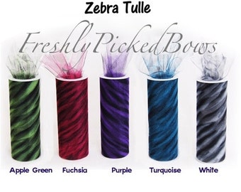 Zebra Animal Tulle 6 x 10 yards 5 colors to choose from
