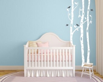 Birch tree wall decals for nursery, Vinyl wall decals, Nursery wall decals, Tree decals for walls, Birch tree decals, Wall stickers DB353