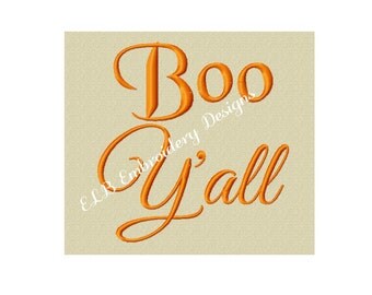 Halloween Embroidery Design - Boo Y'all - Digital File