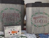 Primitive Christmas Canisters Set of 2 