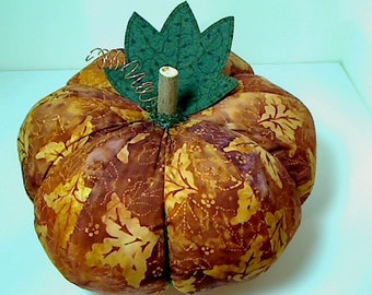 Size 12 | Rusty Orange Batik Fabric Pumpkin | Thanksgiving Decor | Holidays | Fall Decor | Pumpkin Centerpiece | Kitchen Decor | #6