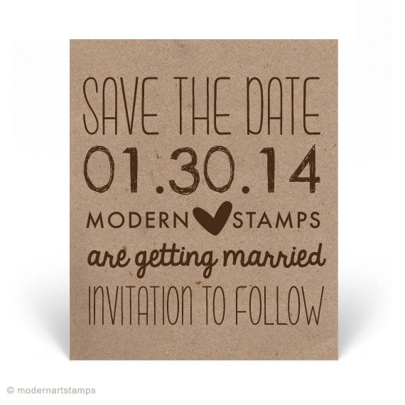 Custom Wedding Stamp Save the Date Stamp by modernartstamps