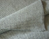 Wool Fabric Gray Houndstooth, One Quarter Yard of Felted Wool Flannel