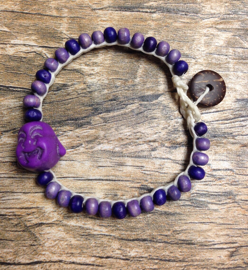 Purple Buddha Bead Bracelet