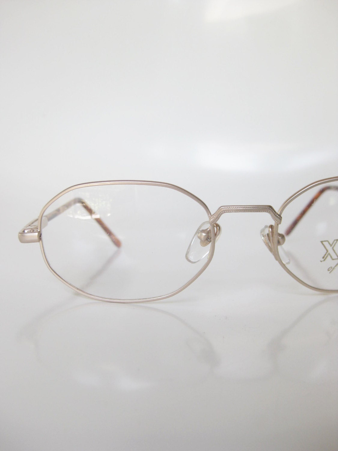 Vintage 1970s Metal Octagonal Frames Eyeglasses Womens Reading