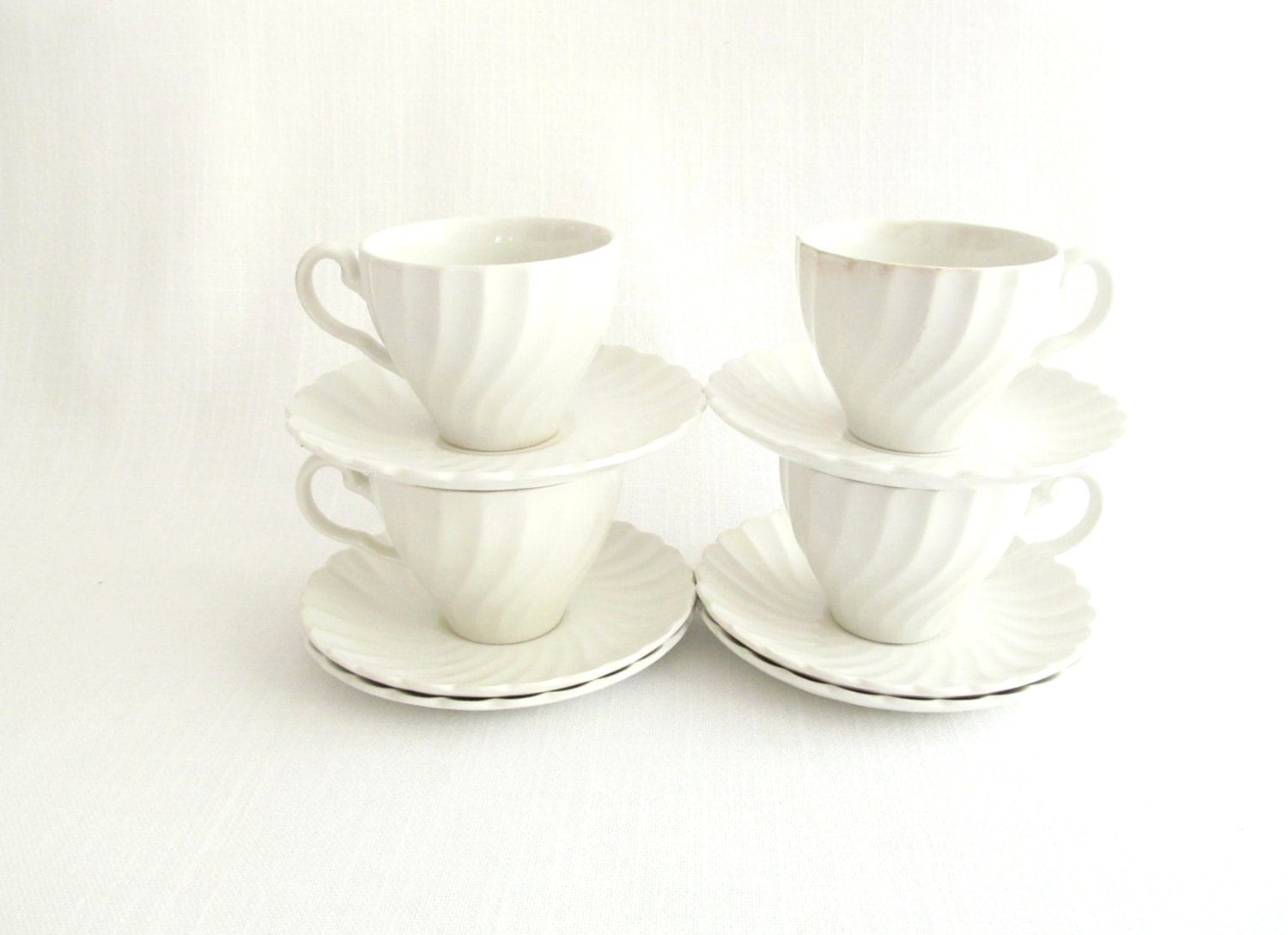 vintage Ironstone  saucers for Saucers allthingswhite Cups . and Antique White and hire . by cups