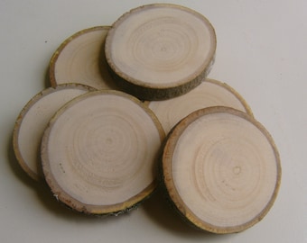 40 Light Wooden Tree Branch Rounds Tree Cookie 1.5-2 inch