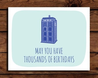 Doctor Who Birthday Card Printable // Funny Birthday Card // Geeky ...