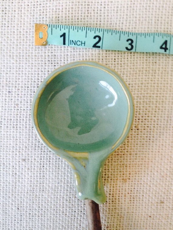 Royal Blue Ceramic & Driftwood serving spoons set of 2