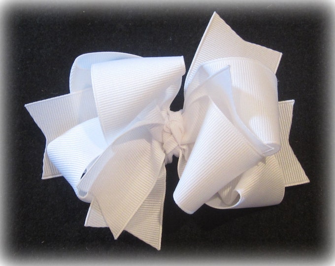White hair Bow, White Hairbows, Pure White Bow, Wedding Hairbow, Baptism Bows, Girls Hair Bows, Baby Hair Bows, Baby Headband, Boutique Bows