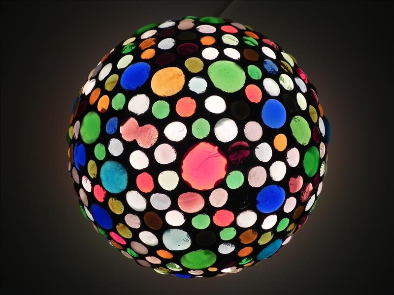 Disco ball glass mosaic table lamp one of a kind home by mooz