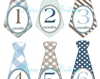 FREE GIFT, Monthly Baby Boy Tie Stickers, Baby Boy Month Stickers, Milestone Stickers, Bodysuit Photo Prop Stickers
