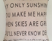SALE! 8.5"x8.5" Modernized You Are My Sunshine Pillow