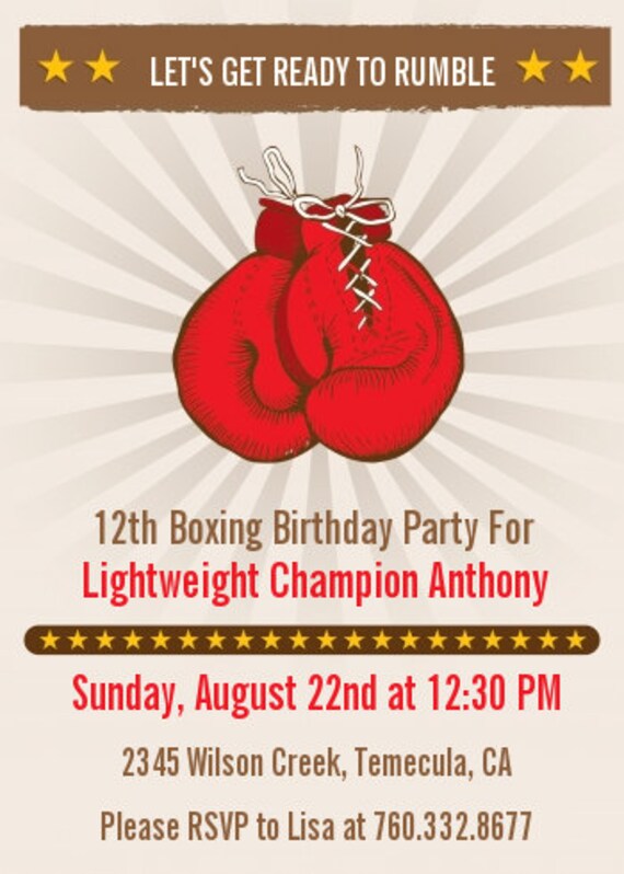 Boxing Themed Party Invitations 10