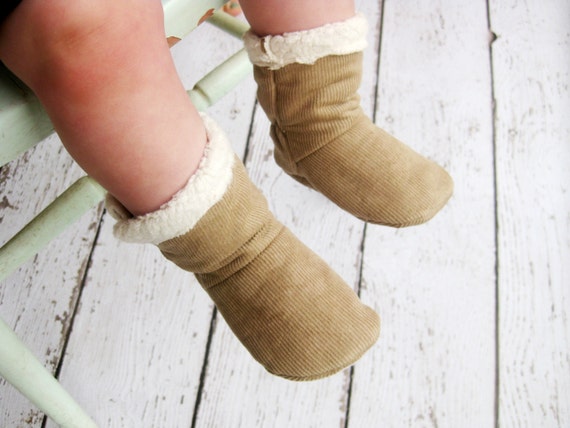 Corduroy Perfect Fit Baby Boots Organic Sherpa Lining All Fabric Soft Sole Shoes