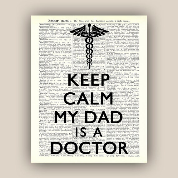 Items similar to Keep calm art, dad doctor print, father day gift