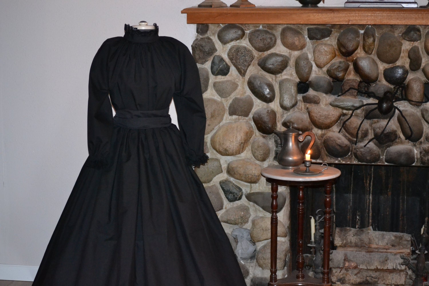 Civil War Victorian Pioneer Mourning Dress Colonial Prairie